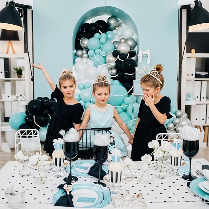 Pearl Teal Blue Double-Stuffed Balloons Arch Garland Kit, 60 Pack 18/12/10/5 Inch Different Size Pearl Turquoise Balloons for Wedding Bridal Shower Anniversary Birthday Baby Shower Decor