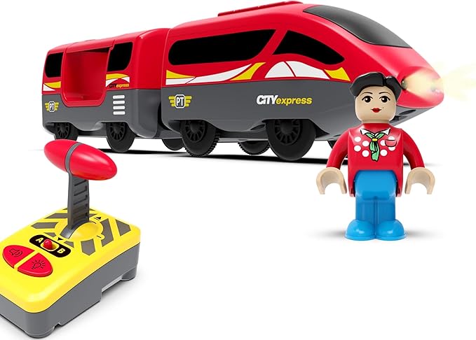 Wooden Train Accessories Train Bridge & Battery Operated Locomotive Train, Compatible with All Major Brand of Railway Tracks.
