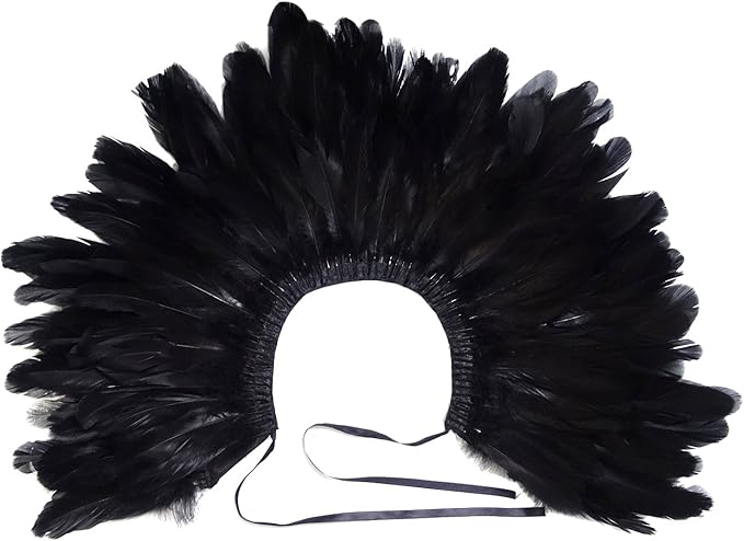 L'VOW Gothic Black Feather Shrug Cape Shawl Halloween Costume for Men
