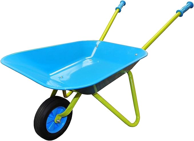G & F Products Kids Metal Wheelbarrow – Child-Sized, Durable Metal Construction with Sturdy Wheel, Easy Assembly, Ideal for Outdoor Play, Gardening Fun, Backyard Activities & Toddler-Friendly Design