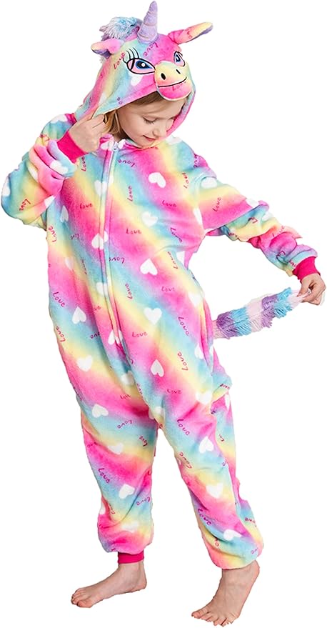 Kids Unicorn Onesie Pajamas One-Piece Cosplay Costume Animal Sleepwear Girls And Boys