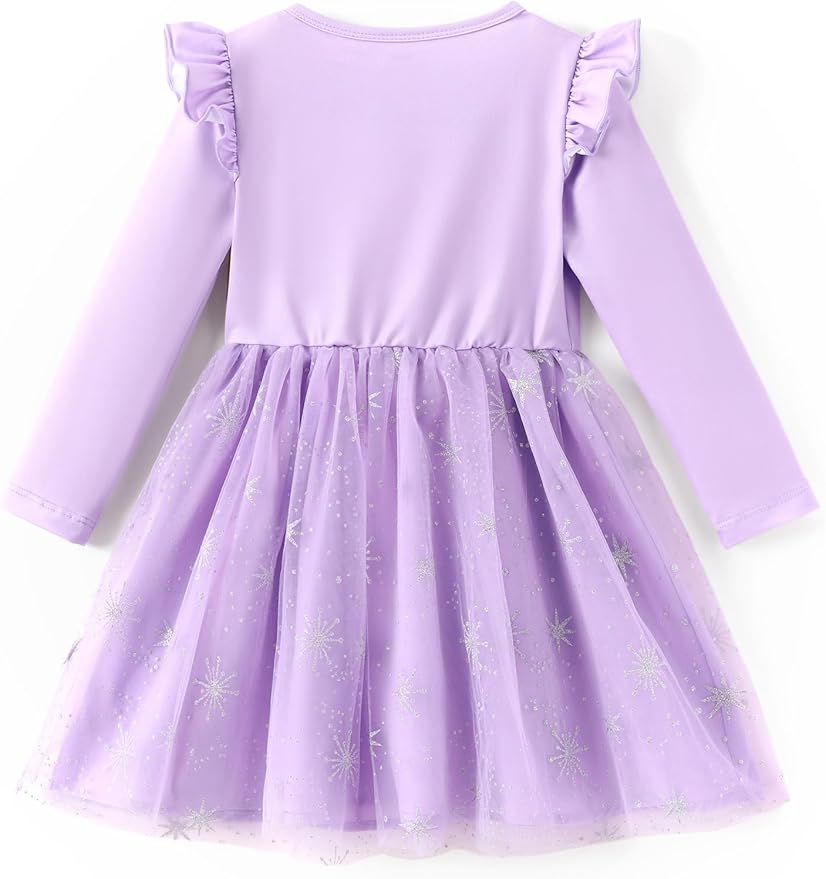 Disney Princess Frozen Minnie Mouse Dress Girls Sparkle Ruffle Tulle Tutu Birthday Party Fall Outfits Clothes Baby to Toddler