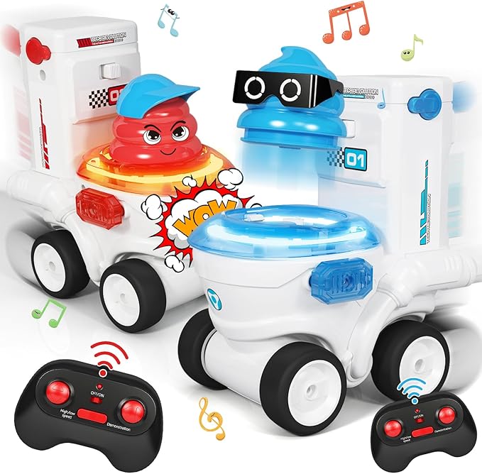 Remote Control Car Toys Set of 2 for Kids Rechargeable RC Car Ejecting Bumper Car with LED Light & Music Effects RC Vehicle Birthday for Kids Age 3 4 5 6 7 8+ Family Interaction
