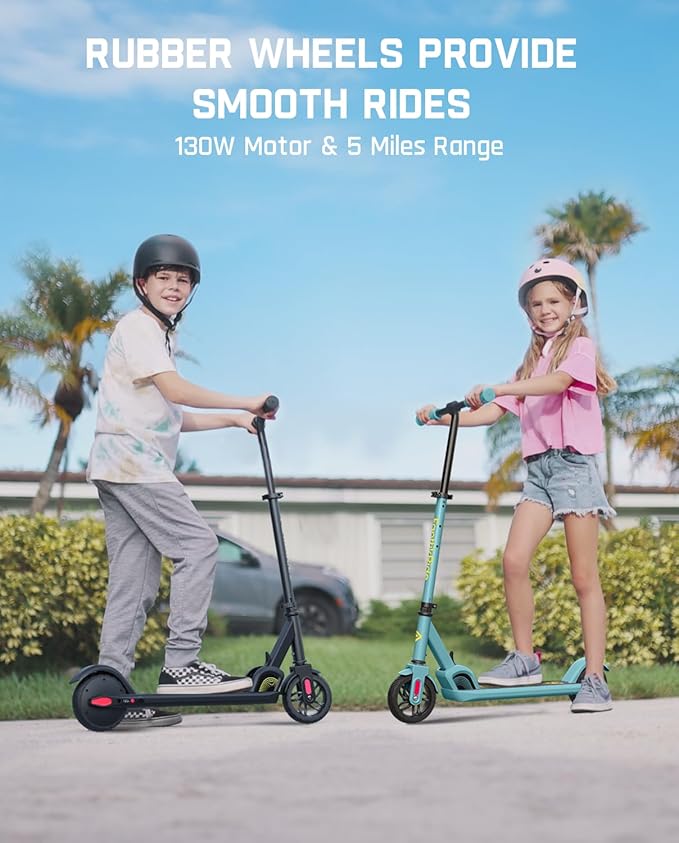FanttikRide C9 Electric Scooter for Kids 8-12, Adjustable Handlebar Height for Riders 3.9-5.2 ft, 132 lbs, Up to 40 mins Continuous Time, 5 Miles Range, 2 Safe Max Speed 6/10 MPH