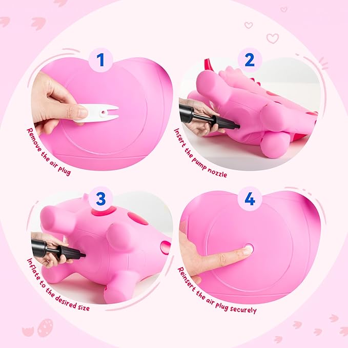 ZOOJOY Dinosaur Bouncy Animal Hopper, Inflatable Bouncy Horse for Toddlers 2-5, Ride-on Bouncing Hopper Toys with Pump for Indoor & Outdoor, 3 4 5 6 7 Years Birthday Gift for Boys & Girls