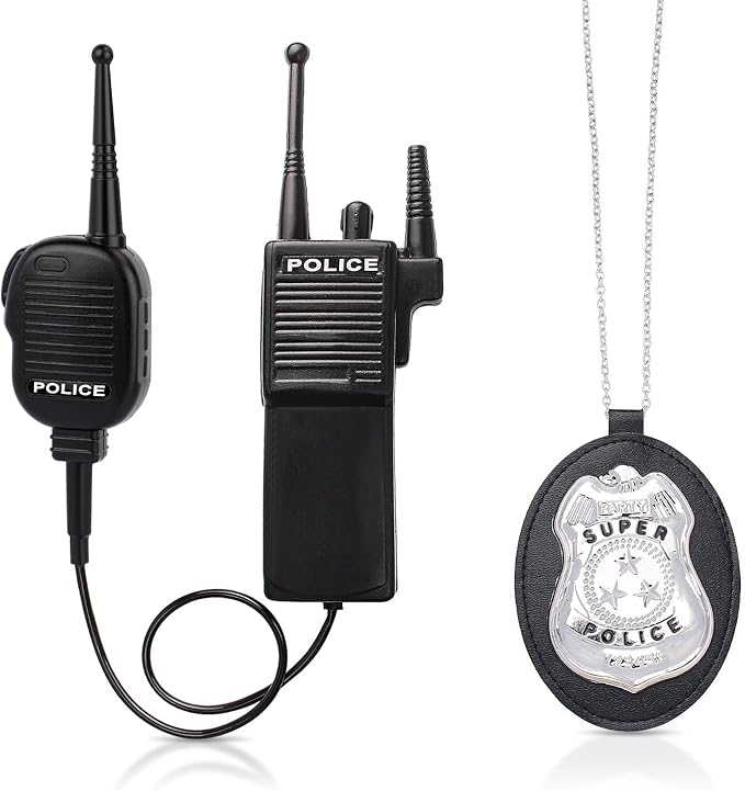 Kyson 8Pcs Police Costume Kit for Boys Police Officer Cop Dress Up Accessories Halloween Career Day