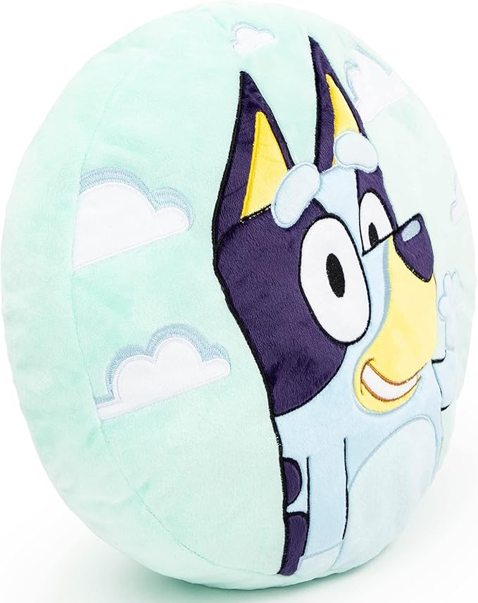 Jay Franco Bluey Shaped Decorative Pillow - Kids Super Soft Throw Plush Pillow - Measures 13 Inches (Official Bluey Product)
