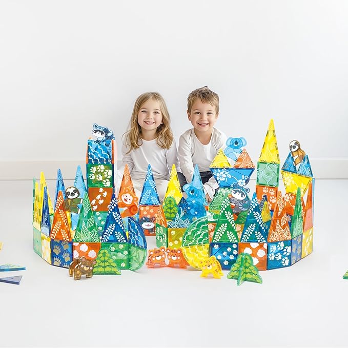 108 PCS Zoo Animals Magnetic Tiles Set,Magnet Building Blocks Farm World Toys,STEM AUTHENTICATED,Magnetic Animals for Kids Age 3 4 5 6 7 8 Toddlers Boys Girls