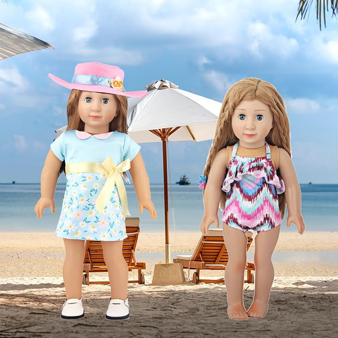 10 Sets of 18 Inch American Doll Clothes, Including 10 of Doll Clothing Dress Outfits for American Dolls, Birthday Gifts for Kids