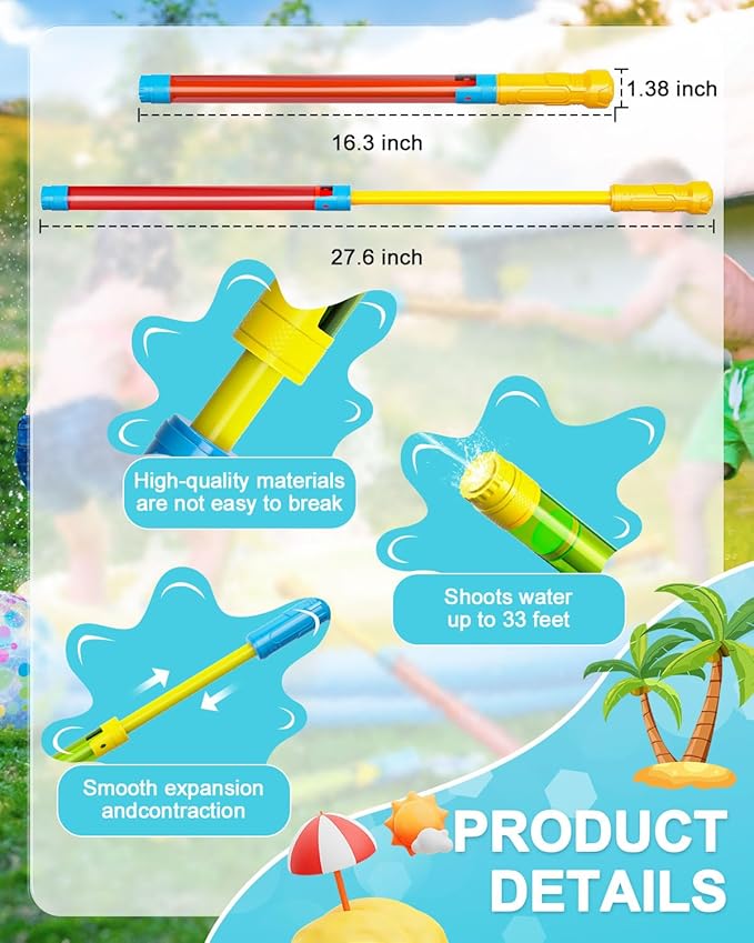 LQYoyz 24 PCS Water Soaker Blaster -16.5'' Bulk Squirt Gun for Kids Adults Water Game Fighting Toys for Summer Swimming Pool Beach Outdoor Activity