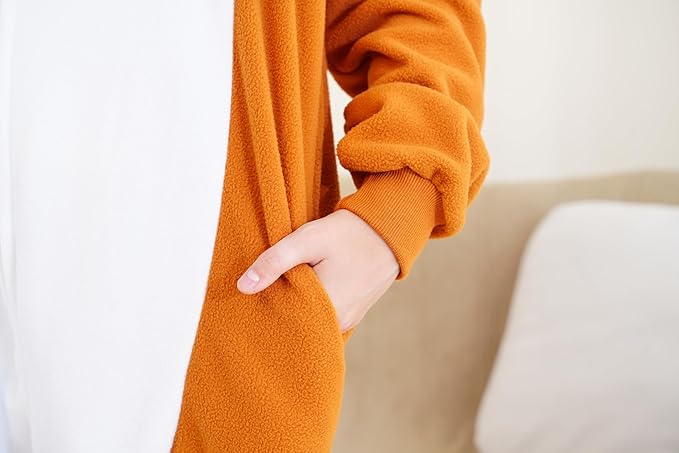 Unisex Adult Onesie Pajamas, Polar Fleece Cosplay Animal One Piece Halloween Costume Pajamas Homewear