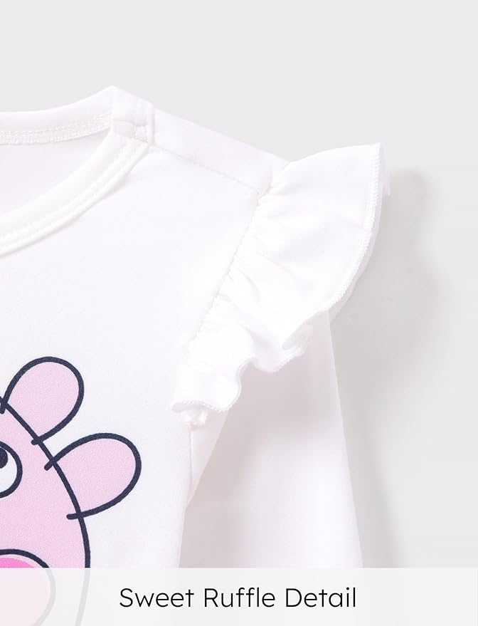 Peppa Pig Girls Skirt Sets Long Sleeves Top Shirt and Skirt Fall Outfits Cute Clothing Sets for Birthday Party Toddler Girl