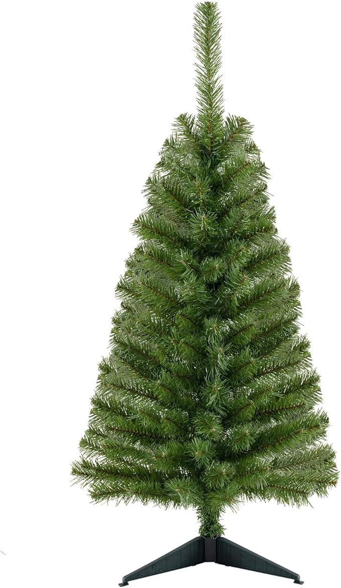 GOLFLAME 3FT Artificial Christmas Tree, Premium Mini Xmas Pine Tree with Stand Base Thicken Tips, Great Holiday Decoration (Green)