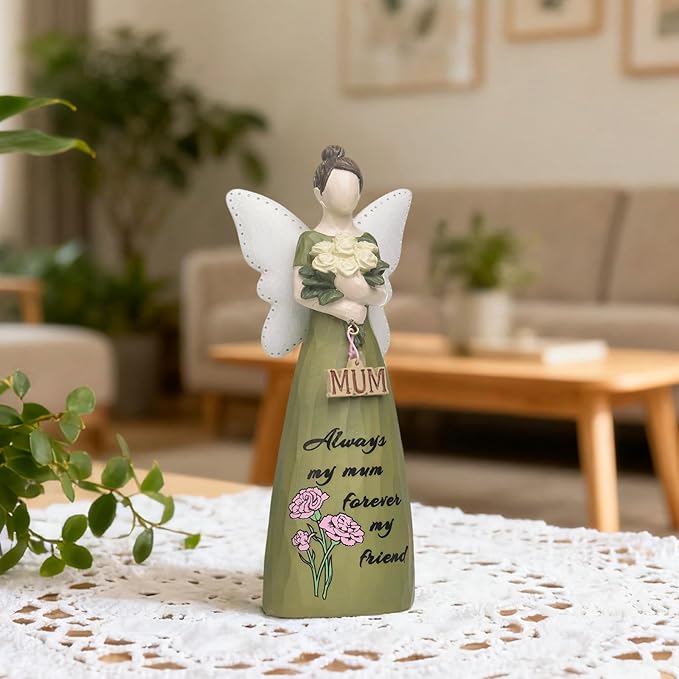 Mom Birthday Gifts,Mom Friend Birthday Gifts for Women,Mothers Figurine Gifts,Angel Figurine for Mother’s Day,Sculpted Hand-Painted Figurine