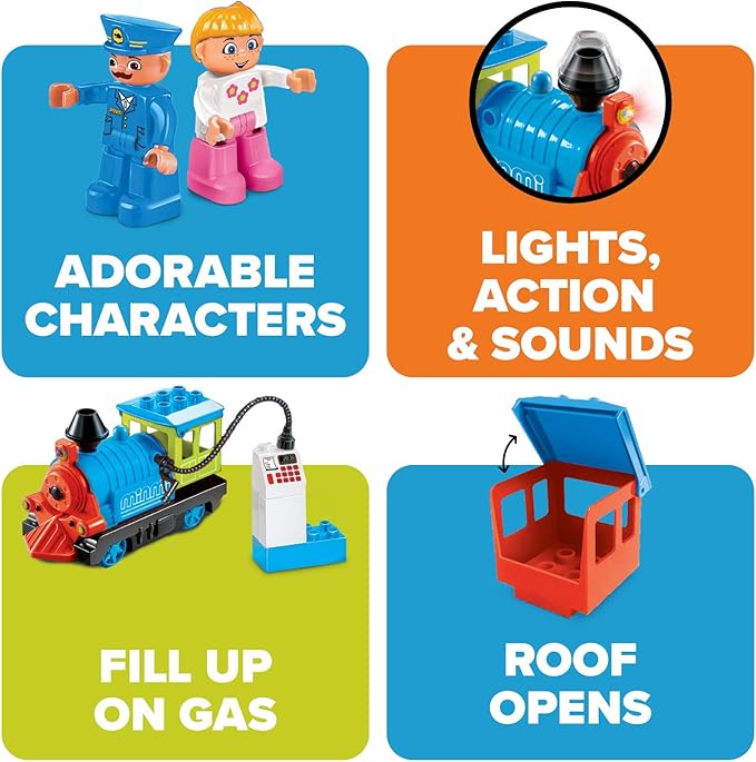 Electric Train Set-Toddler Train Toy Figures & Playsets for Age 2-10Year Old Boy Toy Trains, Kids Toy Train Sets for Boys&Girls, Mini Engine Steam Train Model Train (53 Pieces)