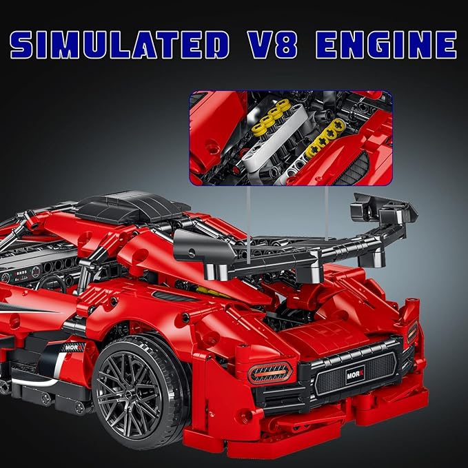 WISEPLAY Model Car Building Kits - Collectible Car Models Kits to Build - Technic Set 1:14 Scale 1505 Pieces - Great Birthday Gift for Adults, Teenagers and Kids