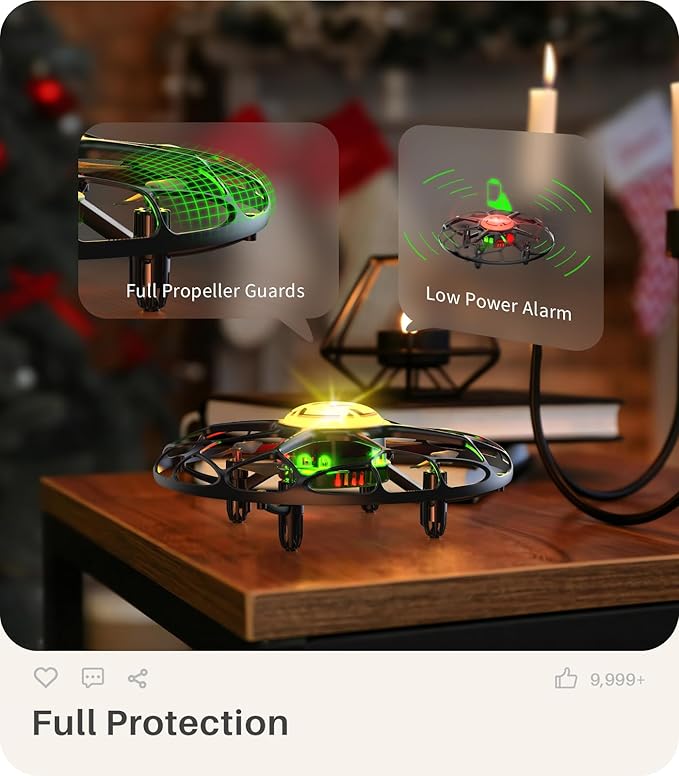 SYMA Drone for Kids with 7-Color LED Light, X660 Mini Drone with 3D Flip, Rotary Ascent, Headless Mode, Speed Switch and Full Protection RC Toys Gifts for Beginners Adults