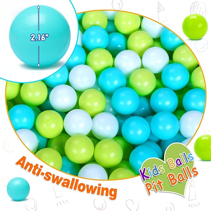 Vanland Ball Pit Balls for Baby and Toddler Phthalate Free BPA Free Crush Proof Plastic - Multicolored Pit Balls in Reusable Play Toys for Kids with Storage Bag
