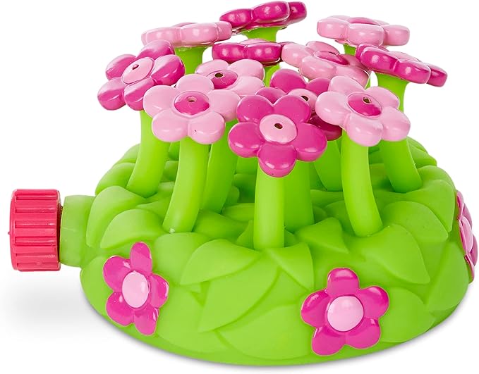Melissa & Doug Sunny Patch Pretty Petals Flower Sprinkler Toy With Hose Attachment