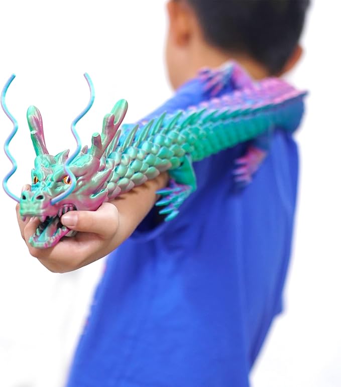 47.3inch Super Large 3D Printed Dragon Models,Flexible Joint Animal lacertid Figurines, 3D Printing Stuff Cheap,Stress Relief, Fidget restlessness, ADHD Toys, Surprise Fantasy Gifts (47.3inch)