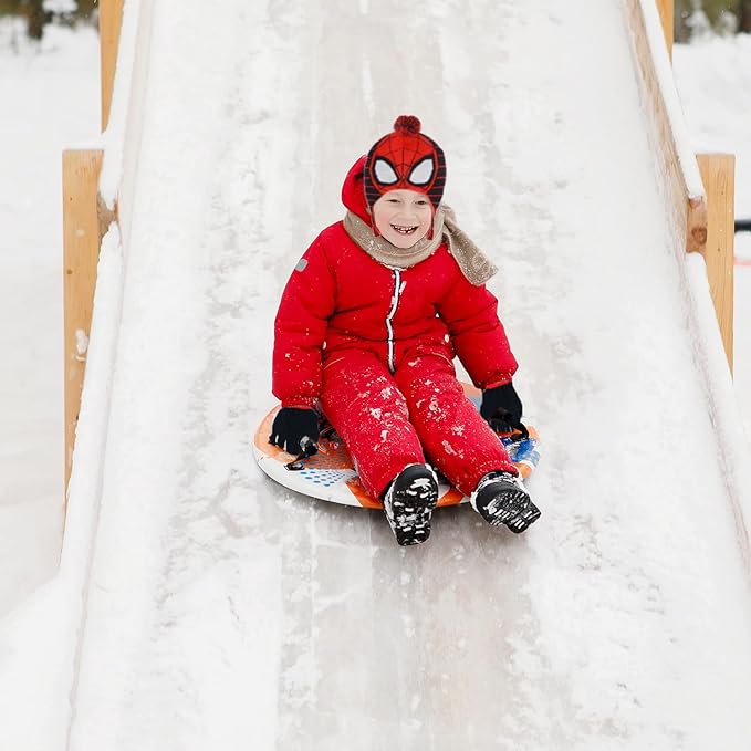 Marvel Spider-Man Kid’s Winter Hat and Snow Gloves for Boys and Toddlers, 2 Pc. Set, Pom-Pom Beanie with Warm Mittens