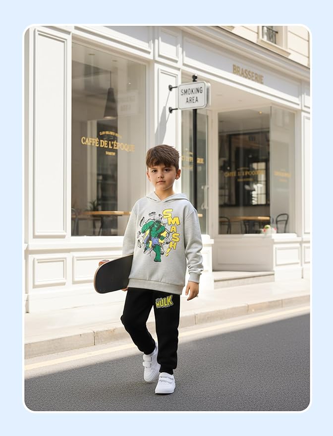 Disney Marvel Spider-Man Mickey Toy Story Cars Boy Pullover Hoodie&Jogger Pants Outfit Set Sweatsuit Lounge Matching Set 2-9Y