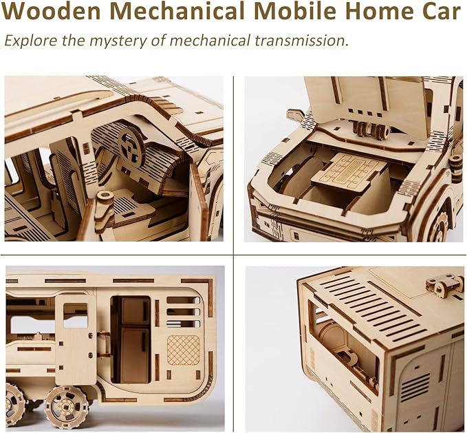 3D Wooden Puzzle for Adults, Trailer Mechanical Car 3D Jigsaw Puzzles, DIY Model Building Kit Handicraft Wood Craft Hobbies Toy, Birthday for Hobbyist 14+ Teens Family Women Men, 323 Pieces