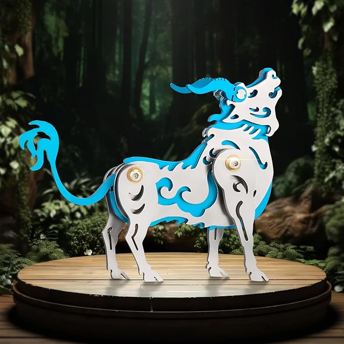 3D Metal Puzzles,3D Metal Puzzle for Adults,Mechanical Model Kit Zodiac Cattle Blue,Steel 3D Puzzles Stainless Steel Ornaments for Adults Home Decor Art Craft Gifts Toys.