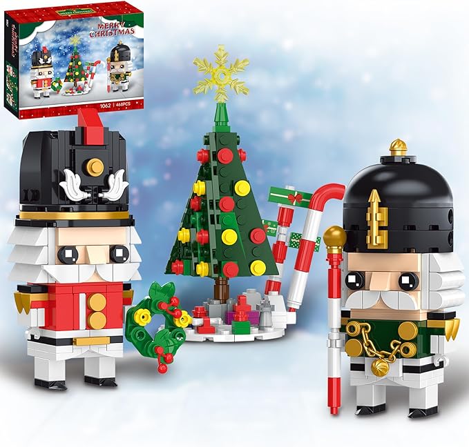 Christmas Nutcracker Building Sets Compatible with Lego for Adults,with Christmas Tree, Wreath, Cane,Christmas Decoration for Home,Xmas Ornament Building Toy Gifts 468 pcs