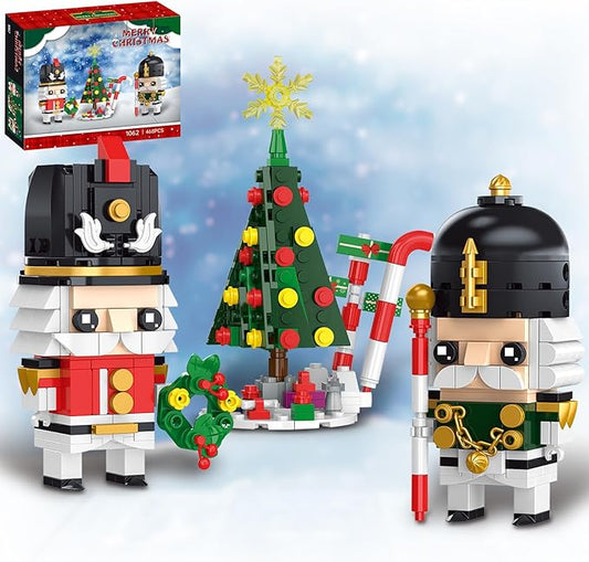 Christmas Nutcracker Building Sets Compatible with Lego for Adults,with Christmas Tree, Wreath, Cane,Christmas Decoration for Home,Xmas Ornament Building Toy Gifts 468 pcs
