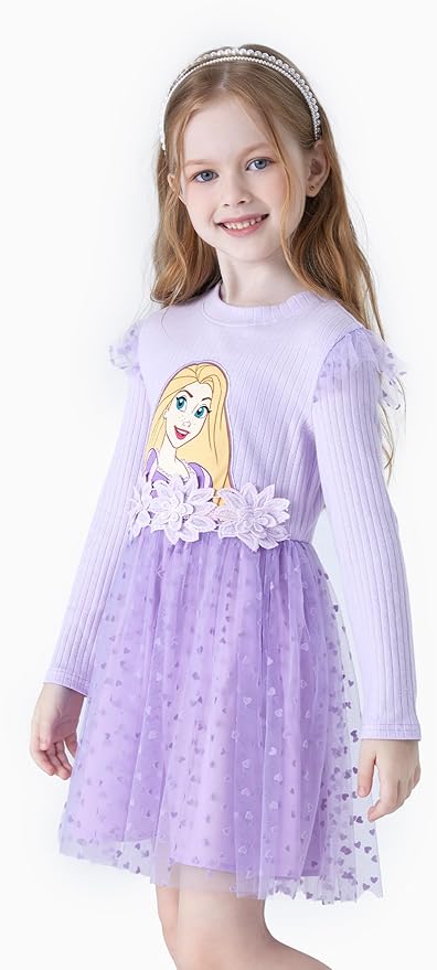 Disney Princess Frozen Minnie Mouse Dress Girls Sparkle Ruffle Tulle Tutu Birthday Party Fall Outfits Clothes Baby to Toddler