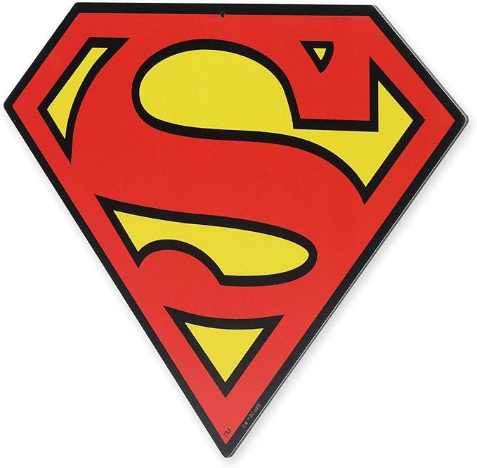 DC Comics Superman Logo Metal Sign - Fun Superman Wall Art for Man Cave, Bedroom or Movie Room