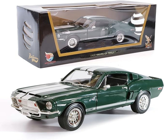 1968 Ford Shelby Cobra GT-500KR 1:18 Scale Diecast Model Premium Alloy Sports Cars with Display Case, Working Steering, Best Gift for Men, Dad & Kids 14+ Years Collector's(Green)