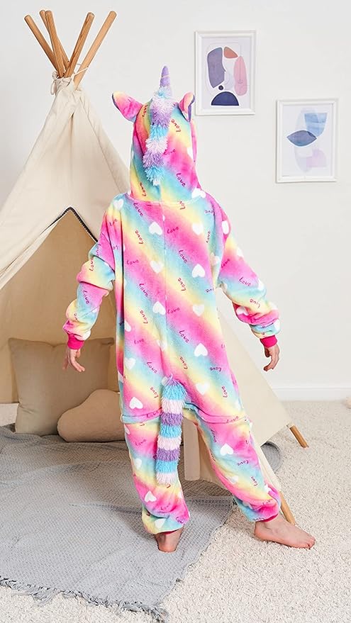 Kids Unicorn Onesie Pajamas One-Piece Cosplay Costume Animal Sleepwear Girls And Boys