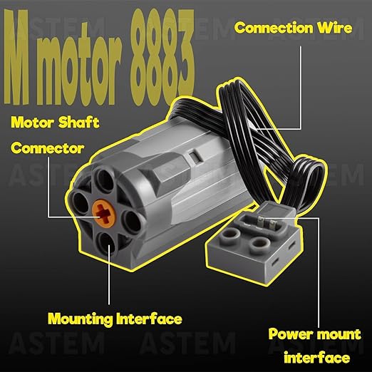 9Pcs Power-Function-Motor-Set Compatible with Technic-Parts.8881 Battery Box 8883 M Motor IR Receiver Controlled Set