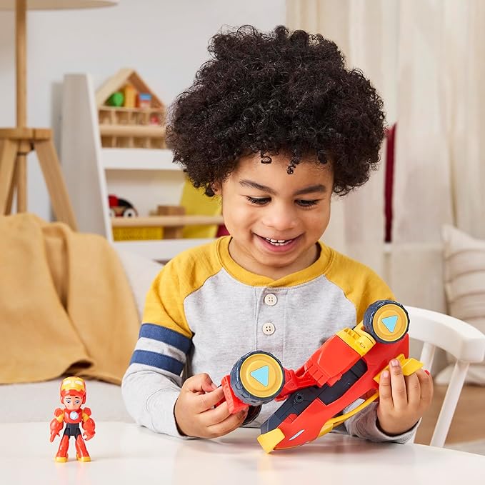 Marvel Iron Man and his Awesome Friends 2-in-1 Mech Suit & Vehicle, Action Figure & Toy Vehicle Set, 3-Inch-Scale Super Hero Toys, Ages 3+