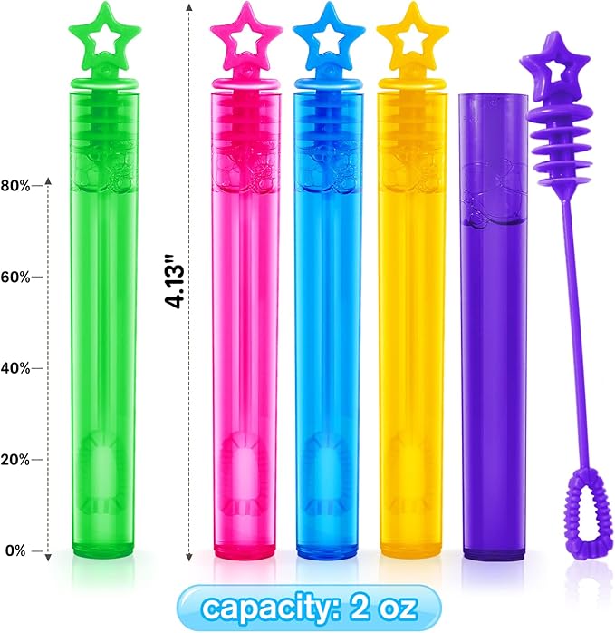 Letapapa Bubble Wand, 200 Pcs Mini Bubble Wands Bulk in 10 Colors, Bubble Party Favors for Kids, Summer Toys, Indoor Outdoor Activity, Themed Birthday, Wedding, for Girls & Boys