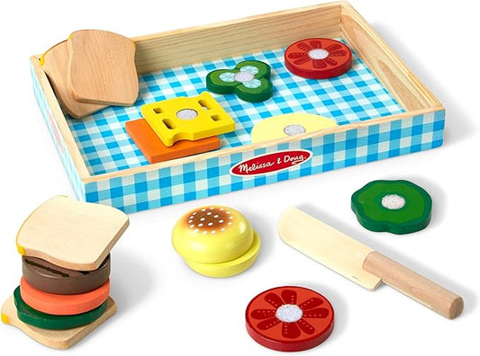 Melissa & Doug Wooden Sandwich-Making Pretend Play Food Set