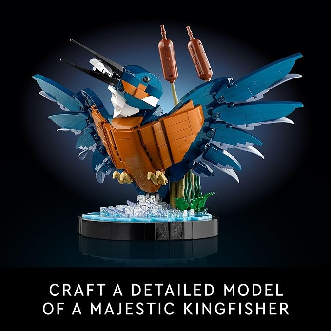 LEGO Icons Kingfisher Bird Model, Creative Set for Adults to Build and Display, Relaxing Project for Bird Enthusiasts, Ideal for Home and Office Décor, Gift for Bird Lovers, 10331
