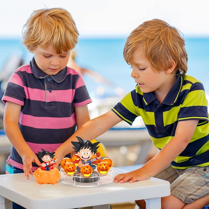 DBZ Dragon Ball Action Figure Toys with 1.4 Inch Crystal Stars Dragon Ball and Transparent Base, Goko Action Figure with Gift Box for Birthday Gifts