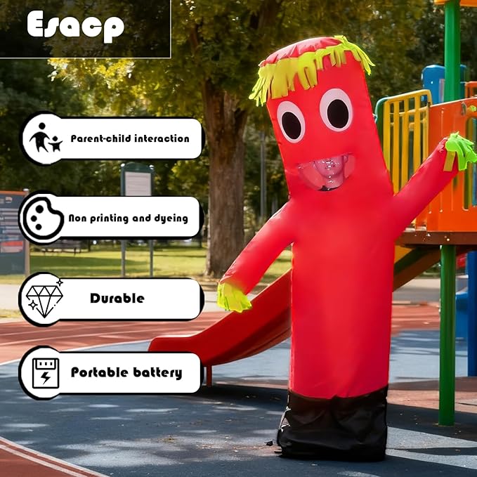 Inflatable Tube Man Costume,Inflatable Costumes for Adult,Wacky Wavy Arm Guy Funny Halloween Costume for Adults