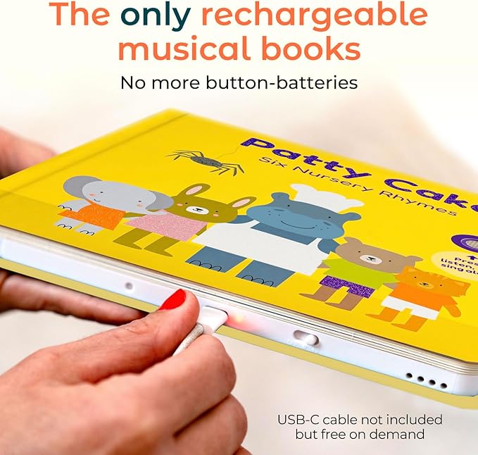 Cali's Books Patty Cake Nursery Rhymes - Interactive Books for 1 Year Old, Sound Book for Toddlers 1-3, Perfect 1 Year Old Girl, Musical Book for Toddlers, 6 Favorite Songs