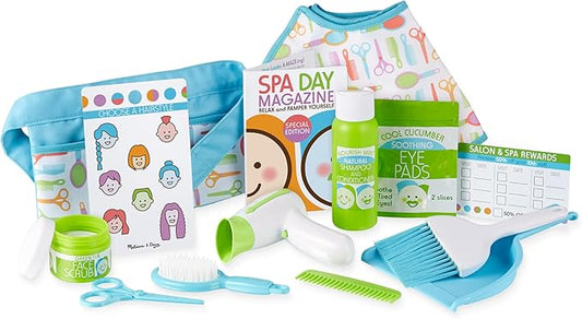Melissa & Doug Love Your Look - Salon & Spa Play Set, 16pieces of pretend salon and spa toy products