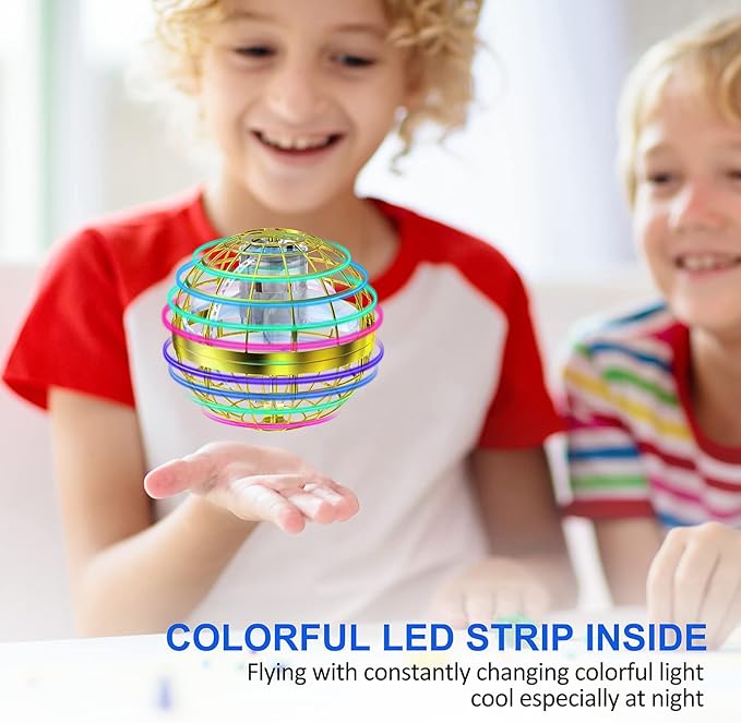 2025 Flying Orb Ball Toy,Cosmic Globe Boomerang Hover Ball Galactic Fidget Spinner, Hand Drone Orbit, Cool Toys Gift for 6 7 8 9 10+ Year Old Boys Girls Teens Outdoor Toys(Golden)