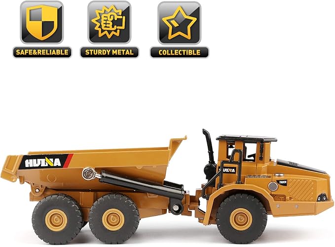 1/50 Scale Diecast Articulated Dump Truck, Metal Engineering Vehicle Construction Models Toys for Kids (Articulated Dump Truck)