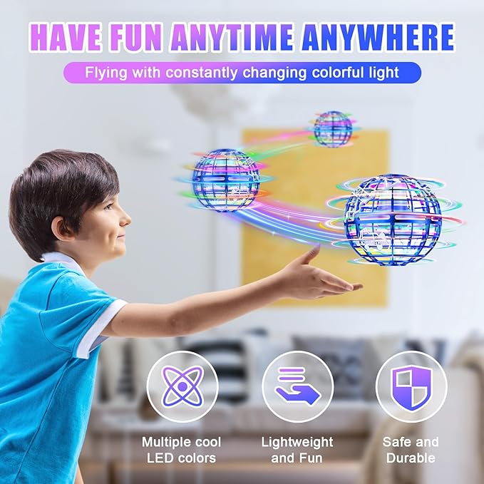 Flying orb Ball 2025 Upgrade Hover Boomerang Ball 6 Lighting Effects Cool Toys for Kids Teen Adults Indoor Outdoor Flying Ball Toy