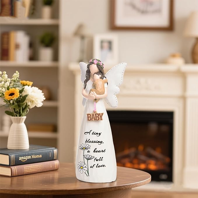 Mom Birthday Gifts,New Mom Gifts,Mother Baby Figures Statues,Angel Figurines Gifts,Meaningful Gift for Mama on Birthday and Mother's Day,Sculpted Hand-Painted Figurine