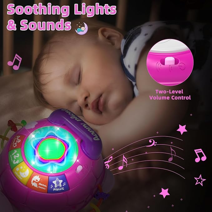 Musical Turtle Baby Toys 6-12 Months，Baby Crawling Toys for 12-18 Months,Early Learning Toy with Light&Sound,Tummy Time Toys Gifts for 3-6 4 5 7 8 9-12 18 Month Boy Girl（Pink）
