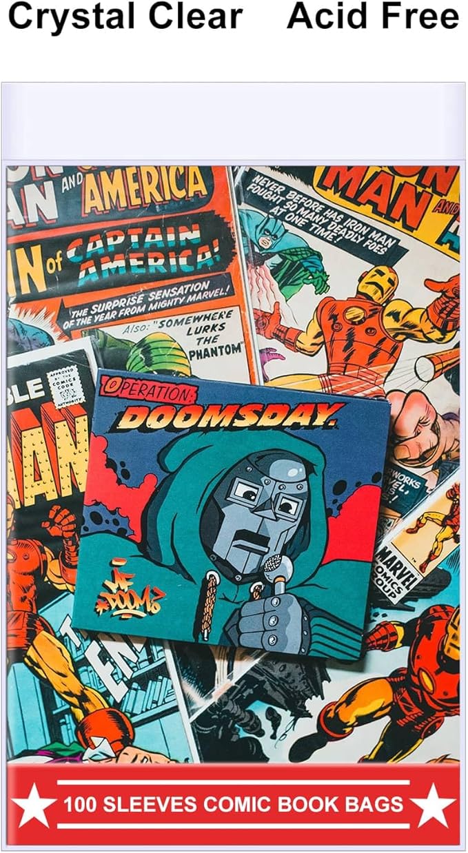 100ct Current Comic Bags and Boards - Reusable Boards, Bags 1 1/2" Flap, Clear Protector