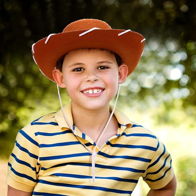 20 Pcs Children's Cowboy Hats Kids Party Cowboy Cowgirl Felt Hats for Western Halloween Birthday Costume(Brown, Black, Red, Pink)